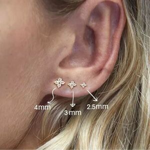 Tiny Stud  Sterling Silver Zirconia Earrings